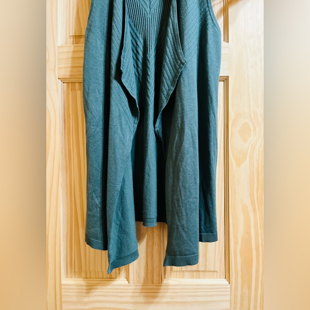 🔴 New Direction Drape Front Vest Open Front Sleeveless Cardigan - Picture 5 of 12